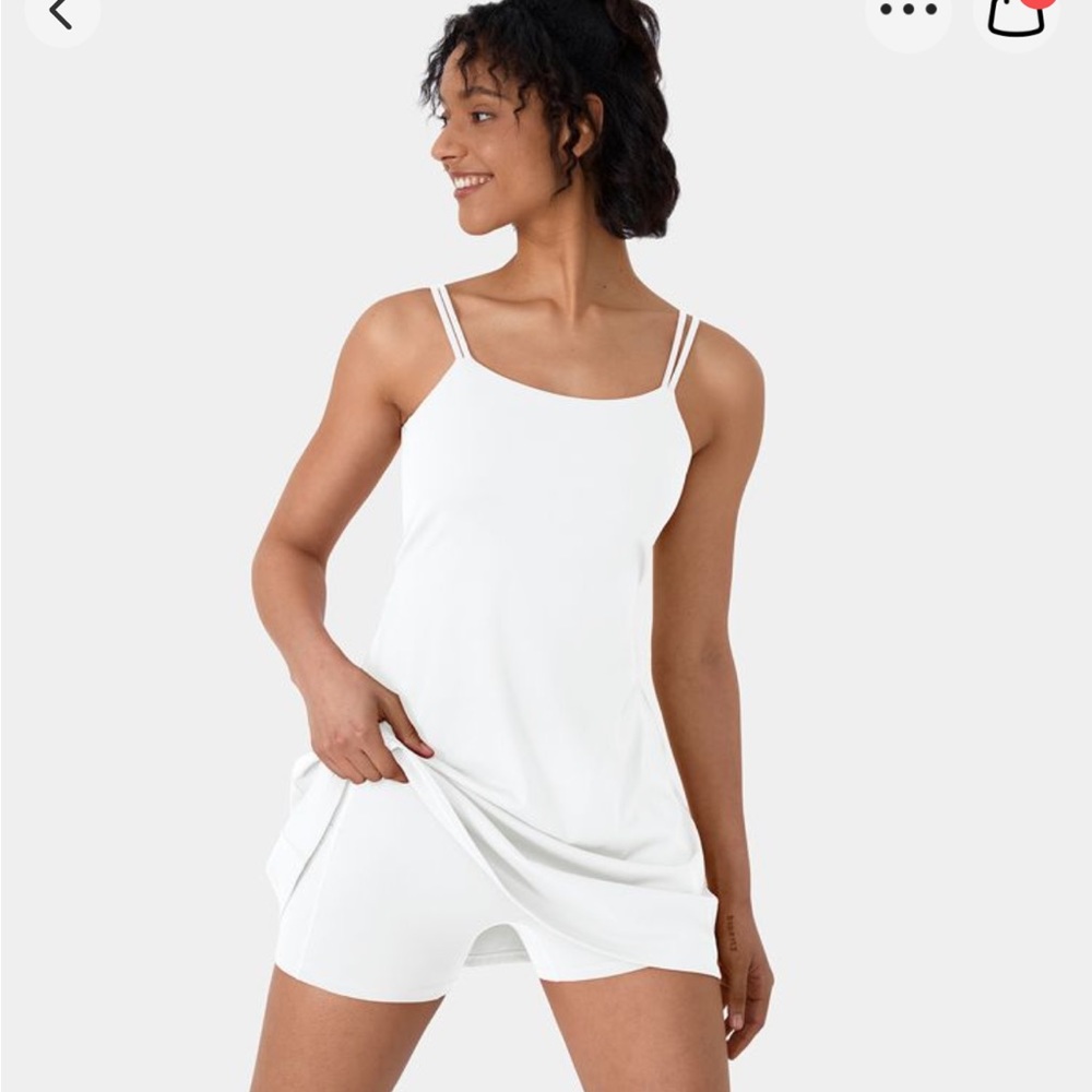 Halara twist back white dress